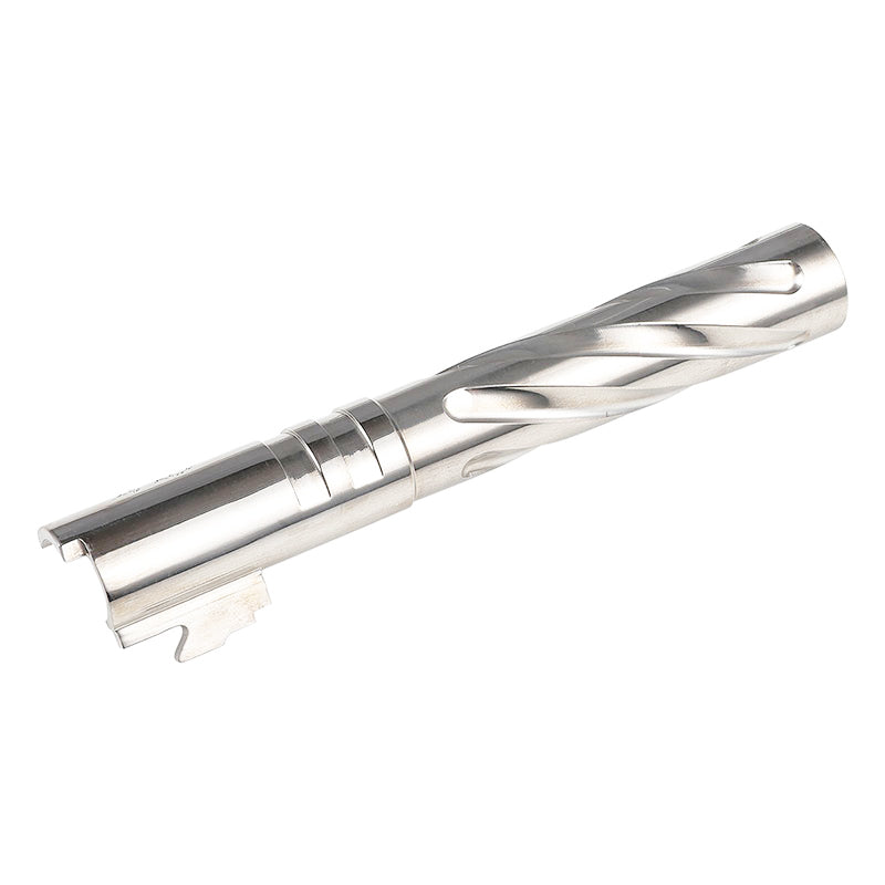 5KU Stainless Steel Tornado Threaded Outer Barrel for Tokyo Marui Hi-Capa 5.1 Airsoft GBB (Silver)