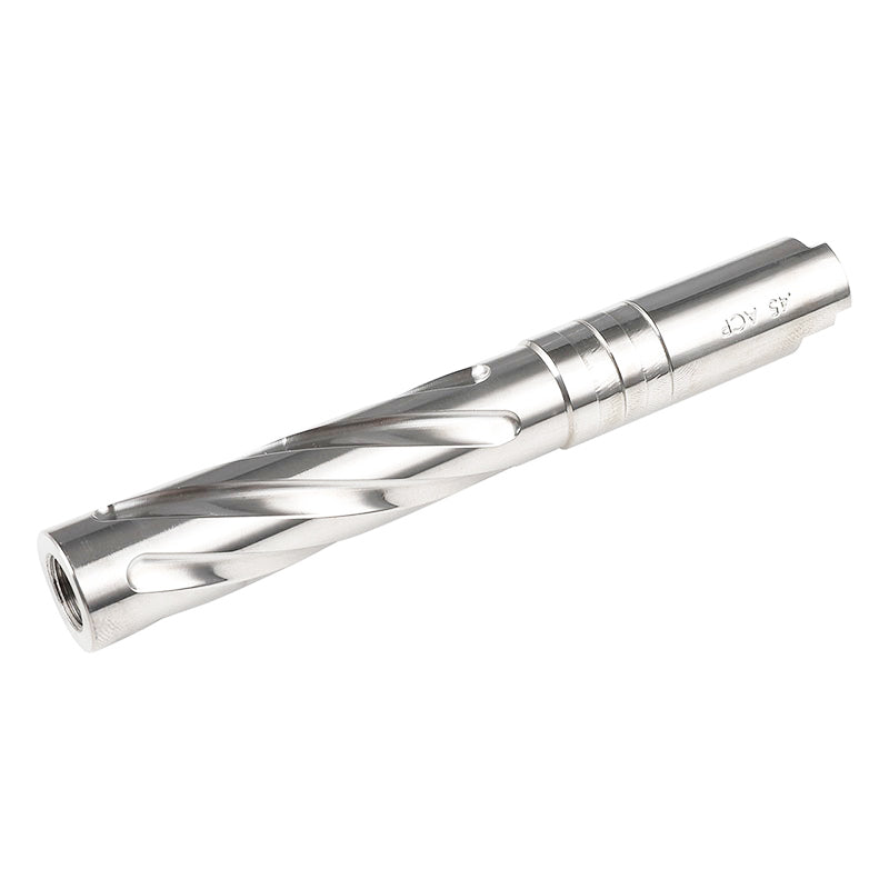 5KU Stainless Steel Tornado Threaded Outer Barrel for Tokyo Marui Hi-Capa 5.1 Airsoft GBB (Silver)