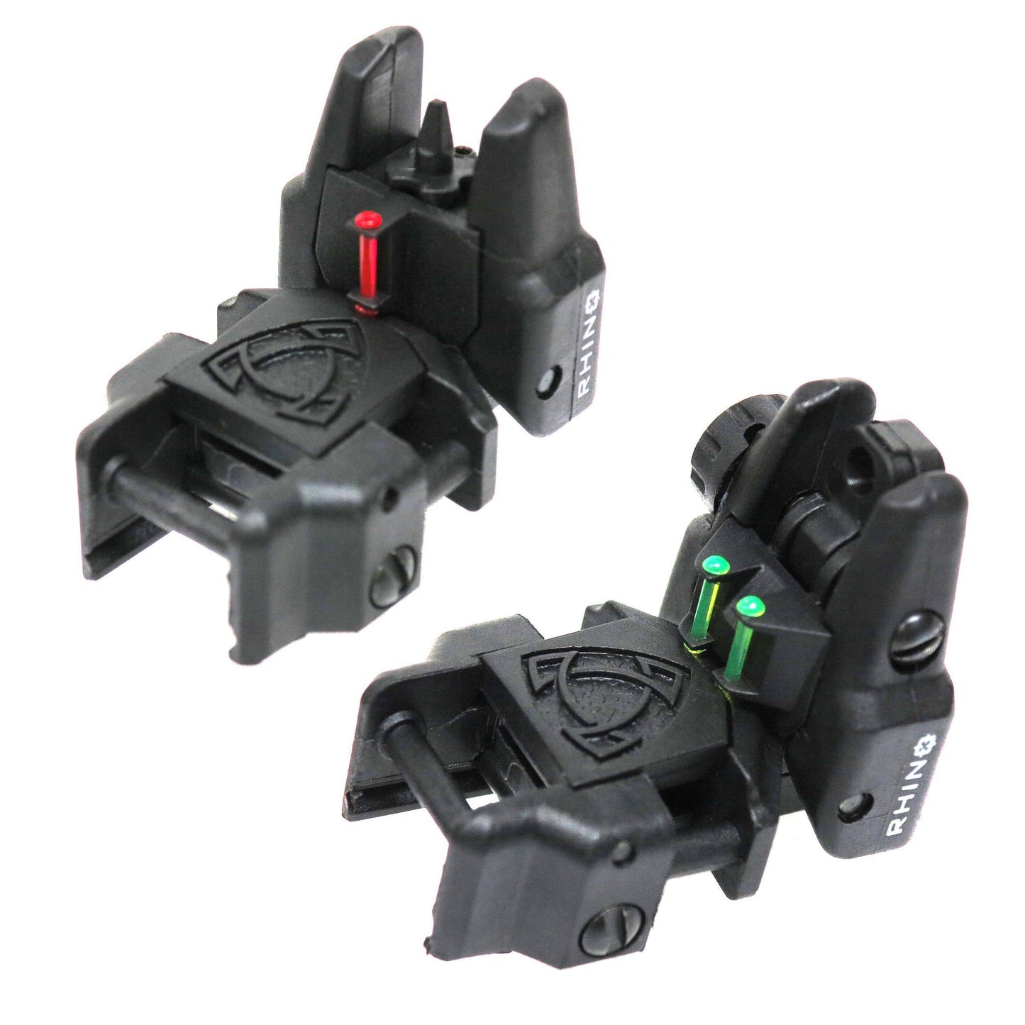 APS Rhino Front & Rear Fiber Optic Sight Set for Airsoft AEG GBB (Black)
