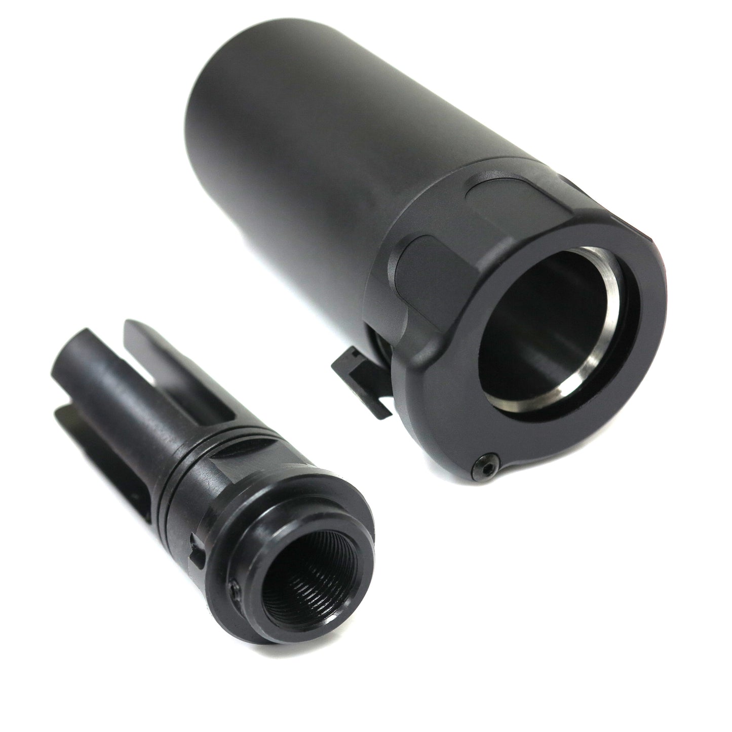 5KU Mini Silencer Version 2 with 4-Prong Flash Hider for Airsoft AEG GBB (-14mm CCW / Black)