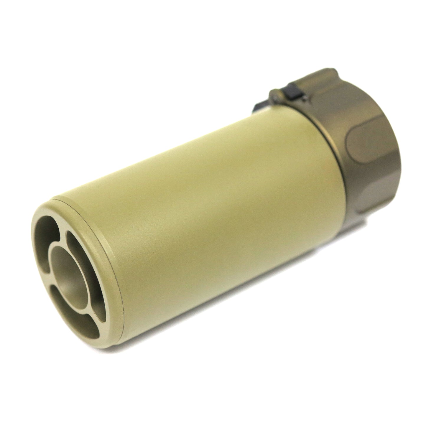 5KU Mini Silencer Version 2 with 4-Prong Flash Hider for Airsoft AEG GBB (-14mm CCW / Tan)