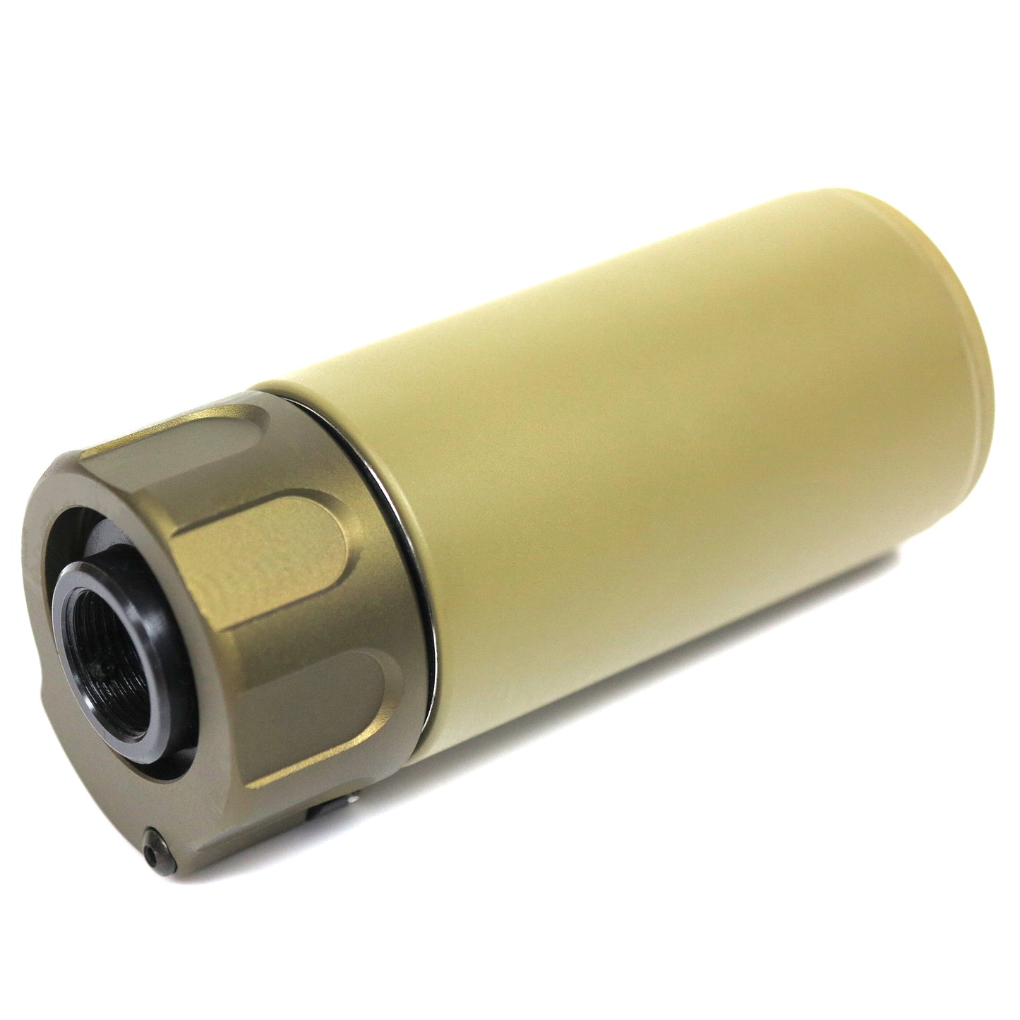 5KU Mini Silencer Version 2 with 4-Prong Flash Hider for Airsoft AEG GBB (-14mm CCW / Tan)
