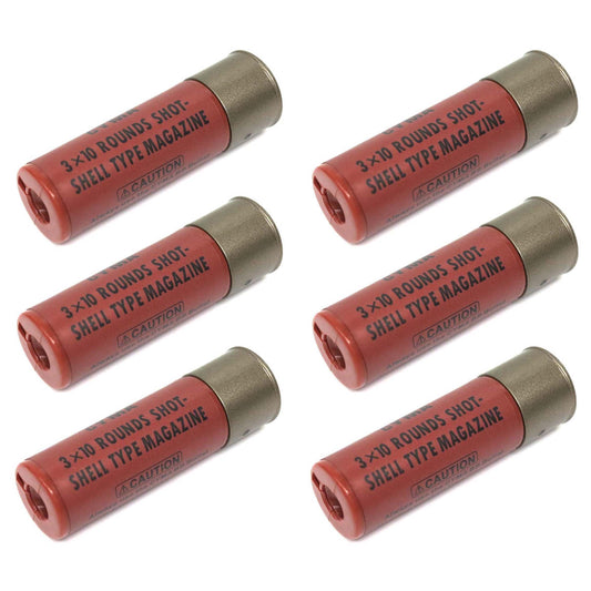 CYMA 6pcs Pack 30rd Shotgun Shell for CYMA, Tokyo Marui, Double Eagle M870 Airsoft Shotgun (Red)