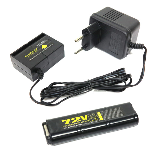 WELL 7.2V 450mAh Ni-MH Battery with 220V Charger for WELL R2 R4 MP7 Airsoft AEG