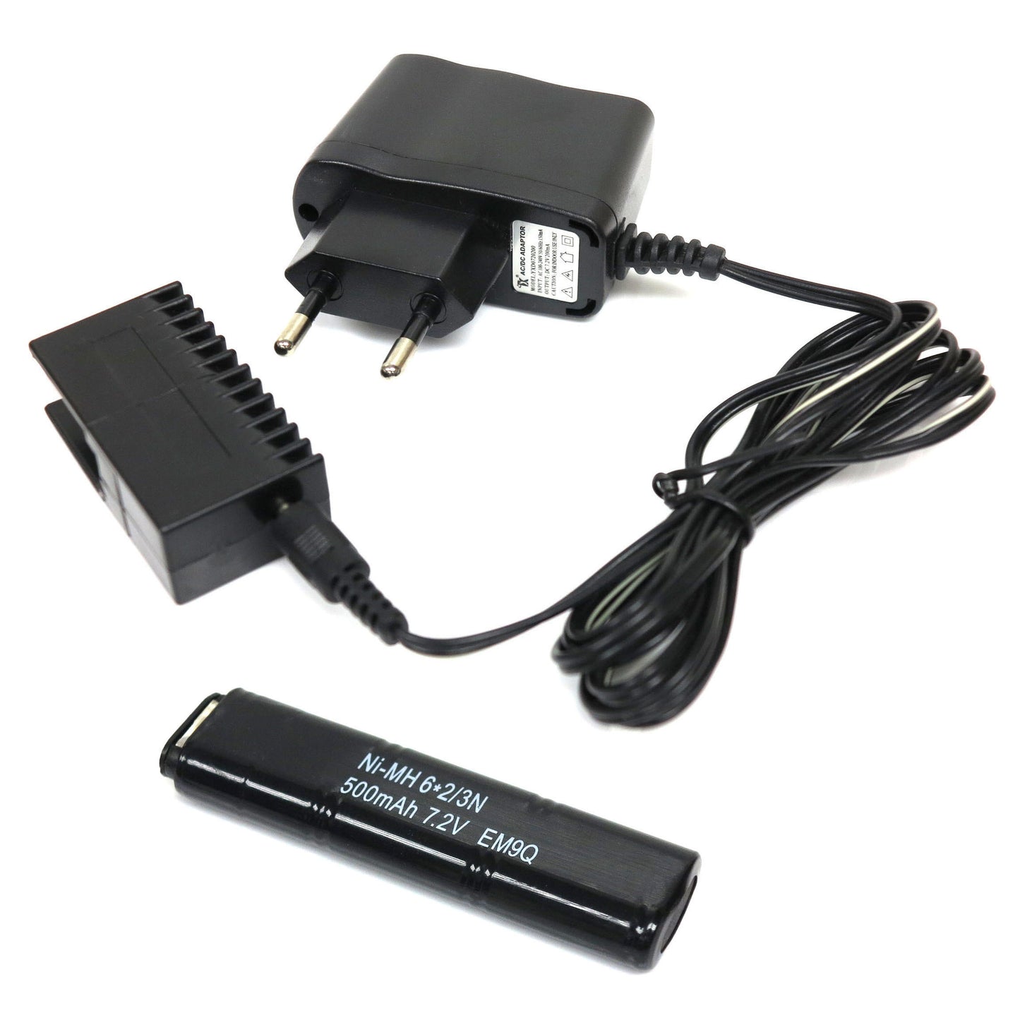 CYMA 7.2V 500mAh Ni-MH Battery with 100-240V Charger for CYMA CM030 & Tokyo Marui G18C AEP