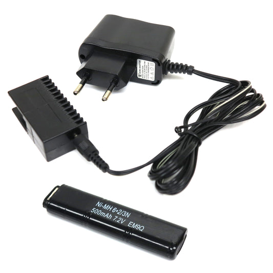 CYMA 7.2V 500mAh Ni-MH Battery with 100-240V Charger for CYMA CM030 & Tokyo Marui G18C AEP