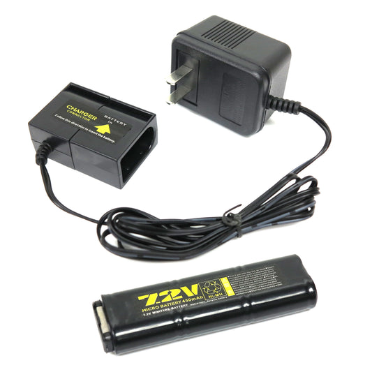 WELL 7.2V 450mAh Ni-MH Battery with 110V Charger for WELL R2 R4 MP7 Airsoft AEG