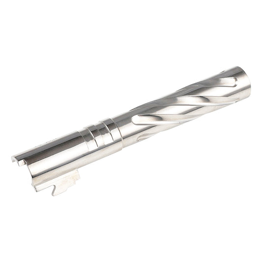 5KU Stainless Steel Tornado Threaded Outer Barrel for Tokyo Marui Hi-Capa 5.1 Airsoft GBB (Silver)