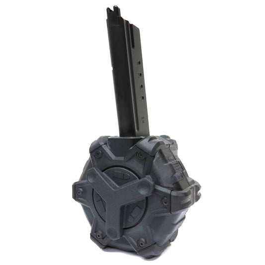AW Custom 350rd Gas Drum Magazine for Cybergun (by WE) Desert Eagle .50AE & L6 .50AE Airsoft GBB (Black)